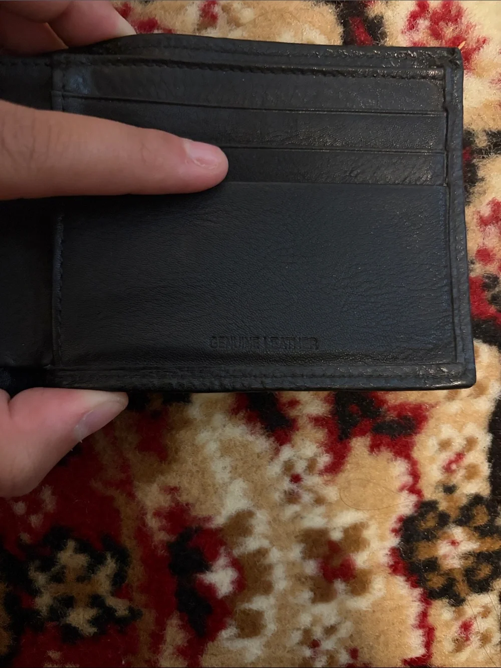 Perry Ellis Black Leather Bifold Wallet